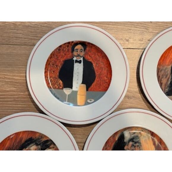 Eschenbach Guy Buffet The Making of a Perfect Martini Plates 8" Set of 5 Germany - Picture 8 of 15